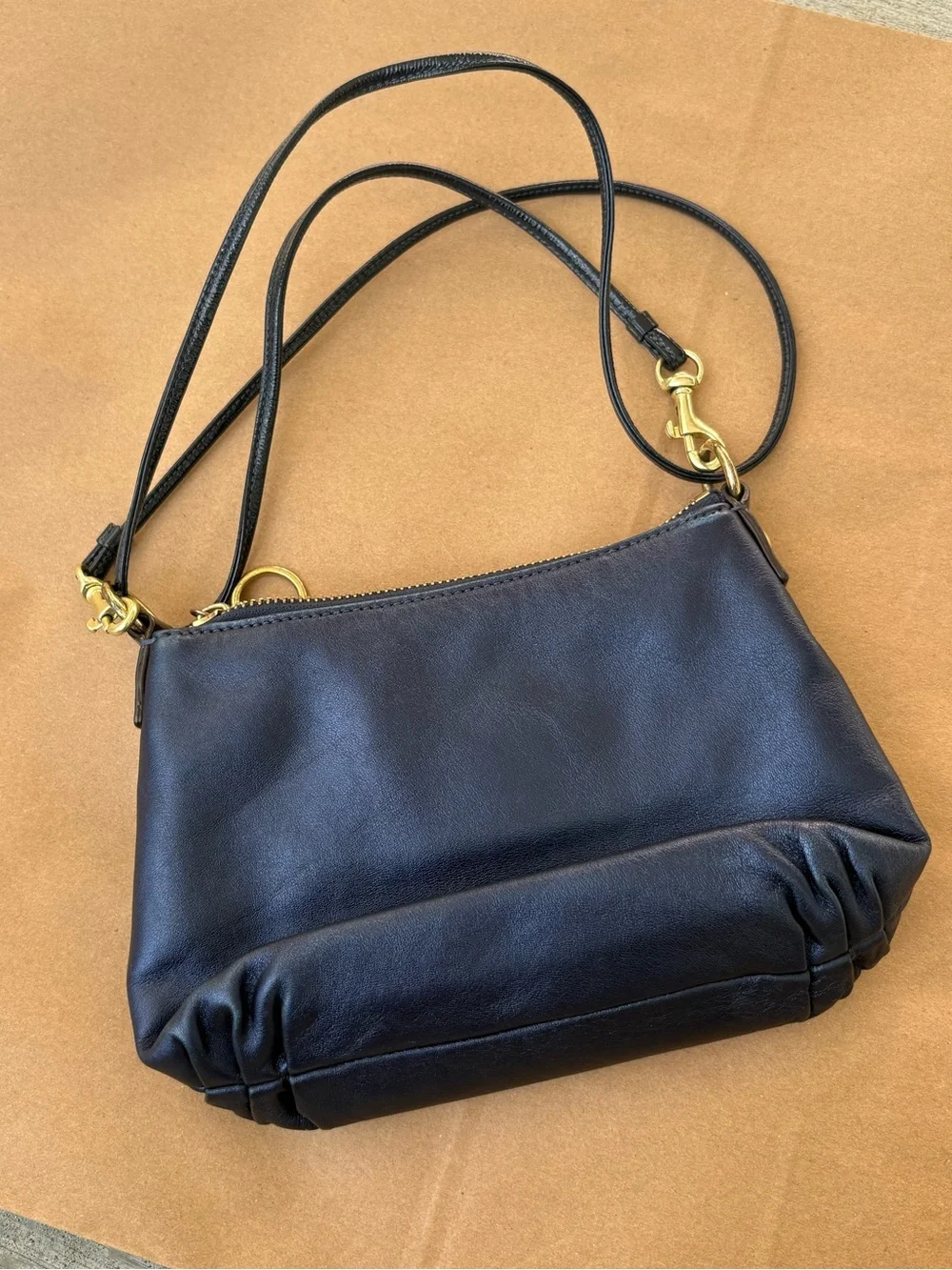 Coach Poppy Leather Pushbutton Demi Flap Bag!